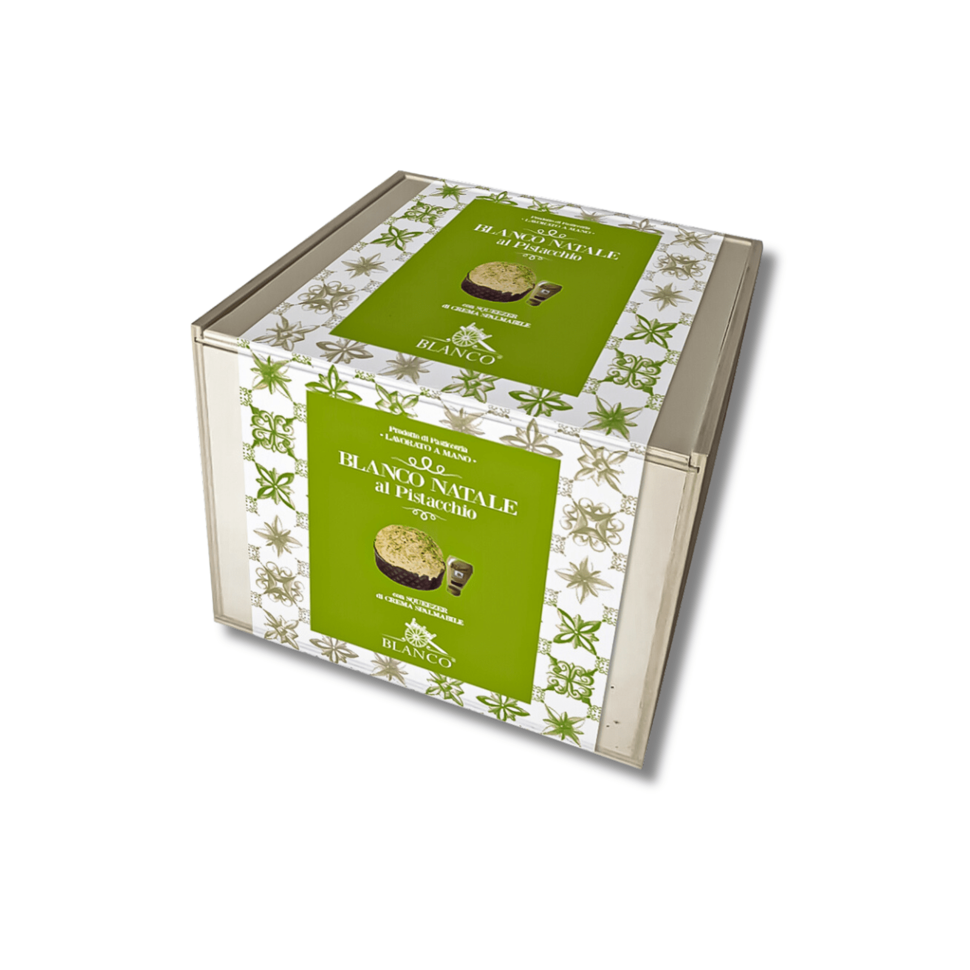 Panettone Wood Box with Pistachio